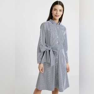 J Crew Tie-waist Shirtdress in Stripe White and Navy Blue size 2 Style H7791